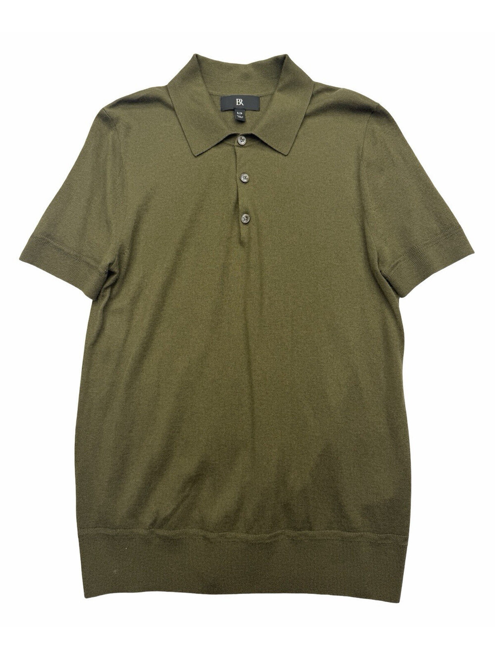 Banana Republic Knit Polo Shirt Cashmere Silk Blend Olive Green Size S